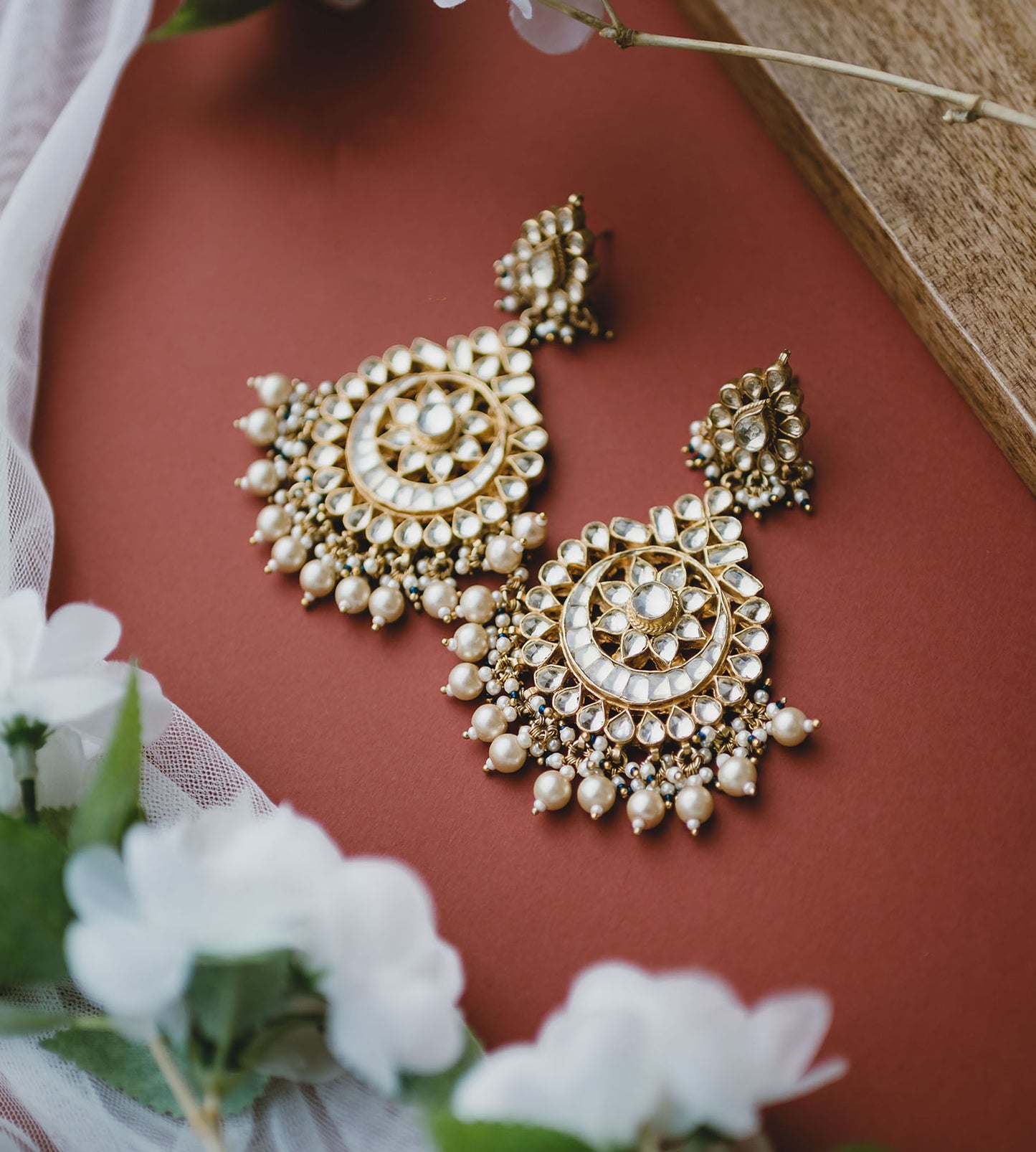 Sunflower Motif Chandbalis