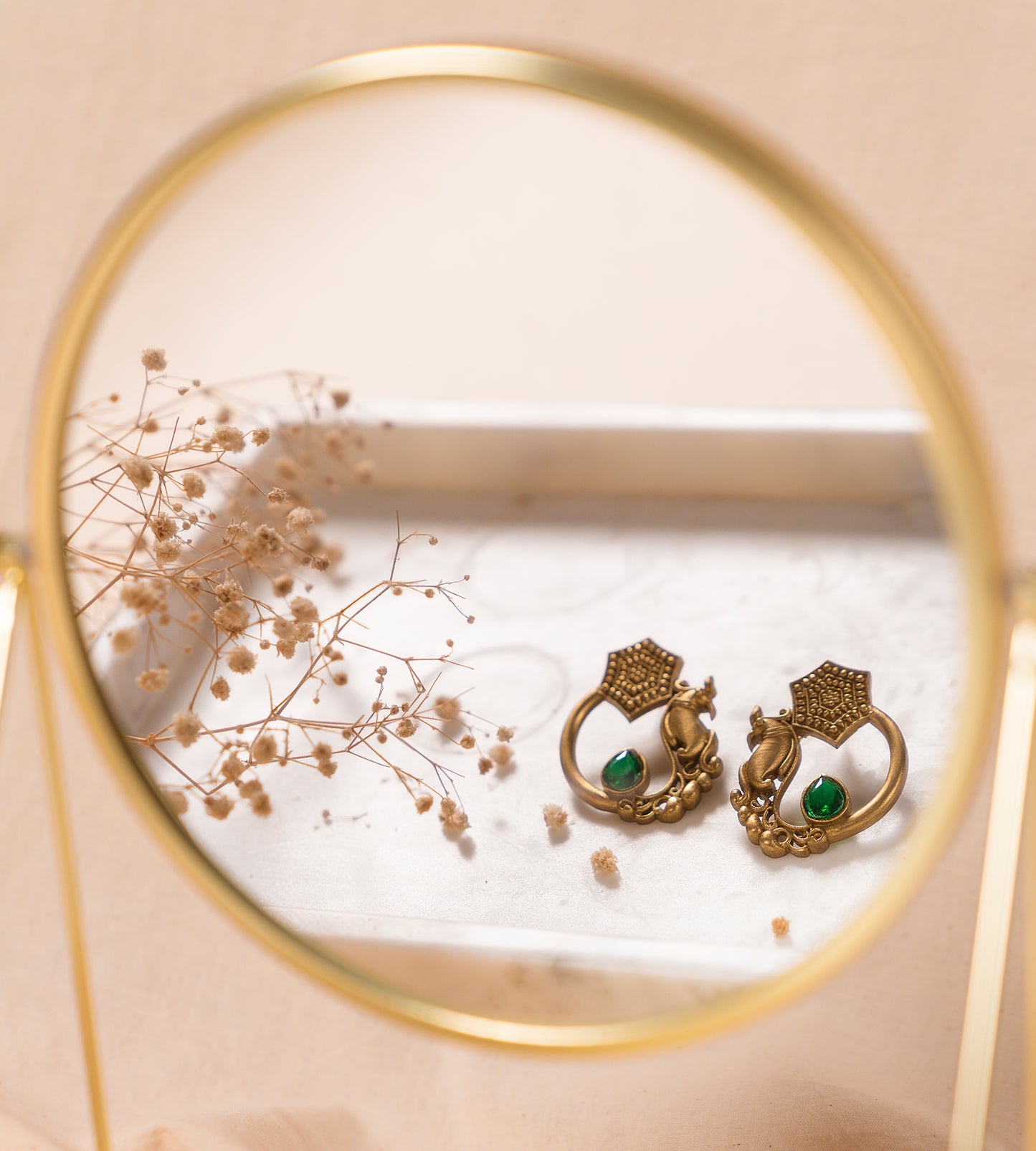 Golden Peacock Earrings