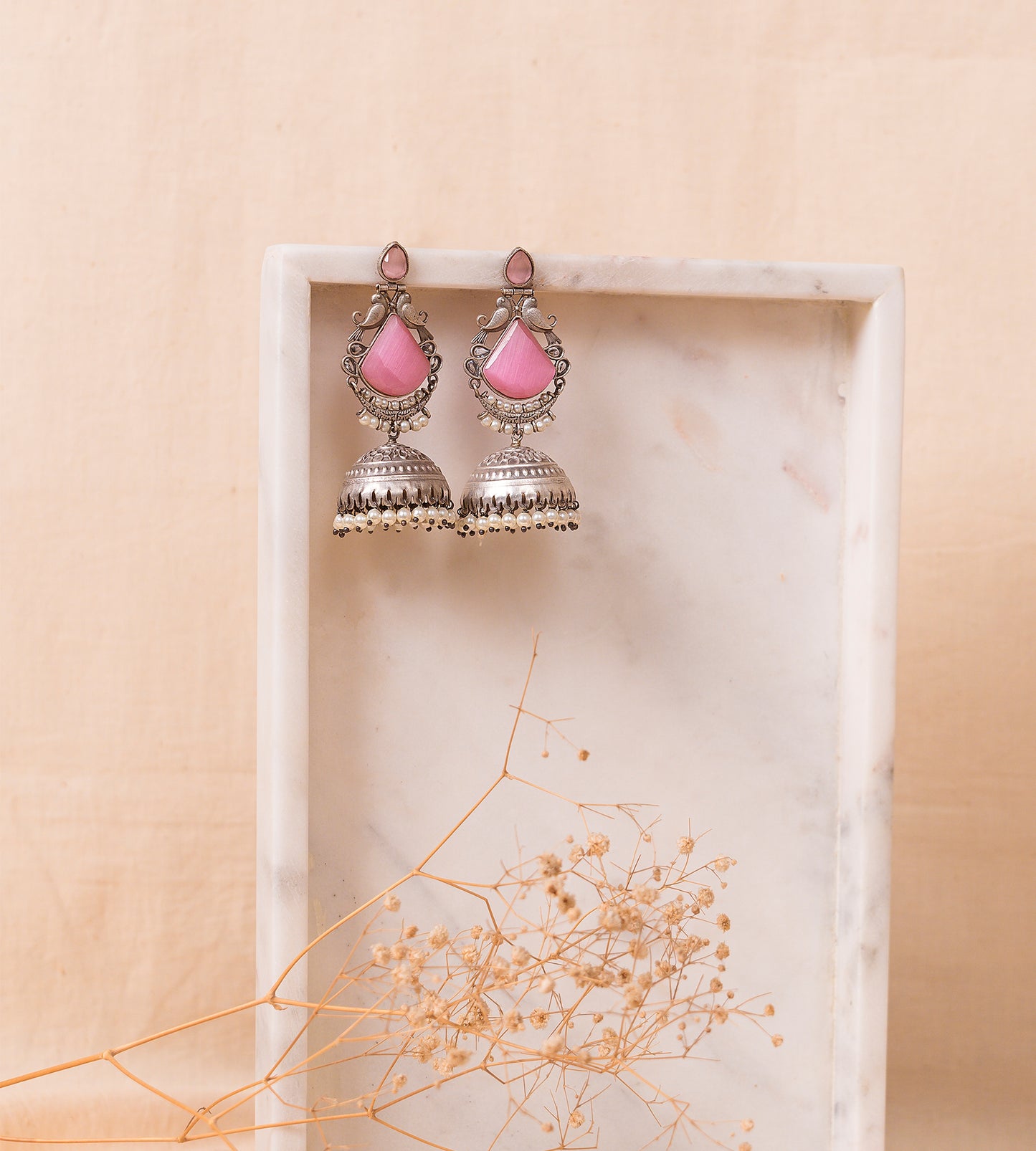 Pink Hexa Earrings