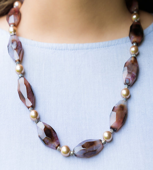 Hexa Pearl Stone Necklace