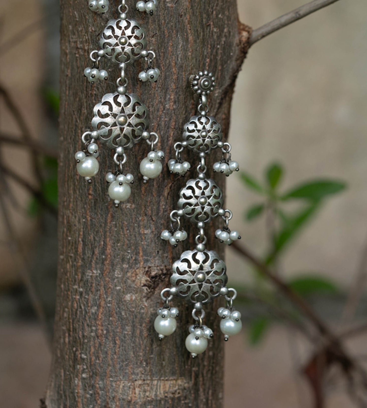 Netted Pearl Earrings