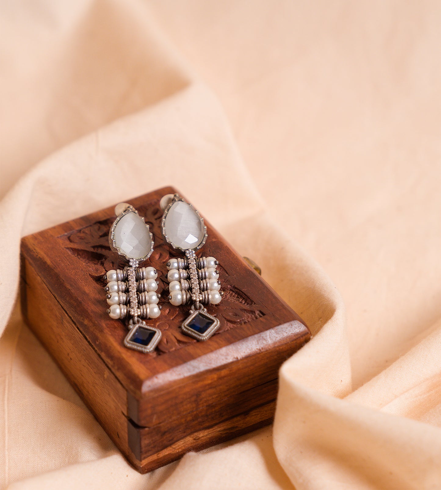 White Pearl Earrings