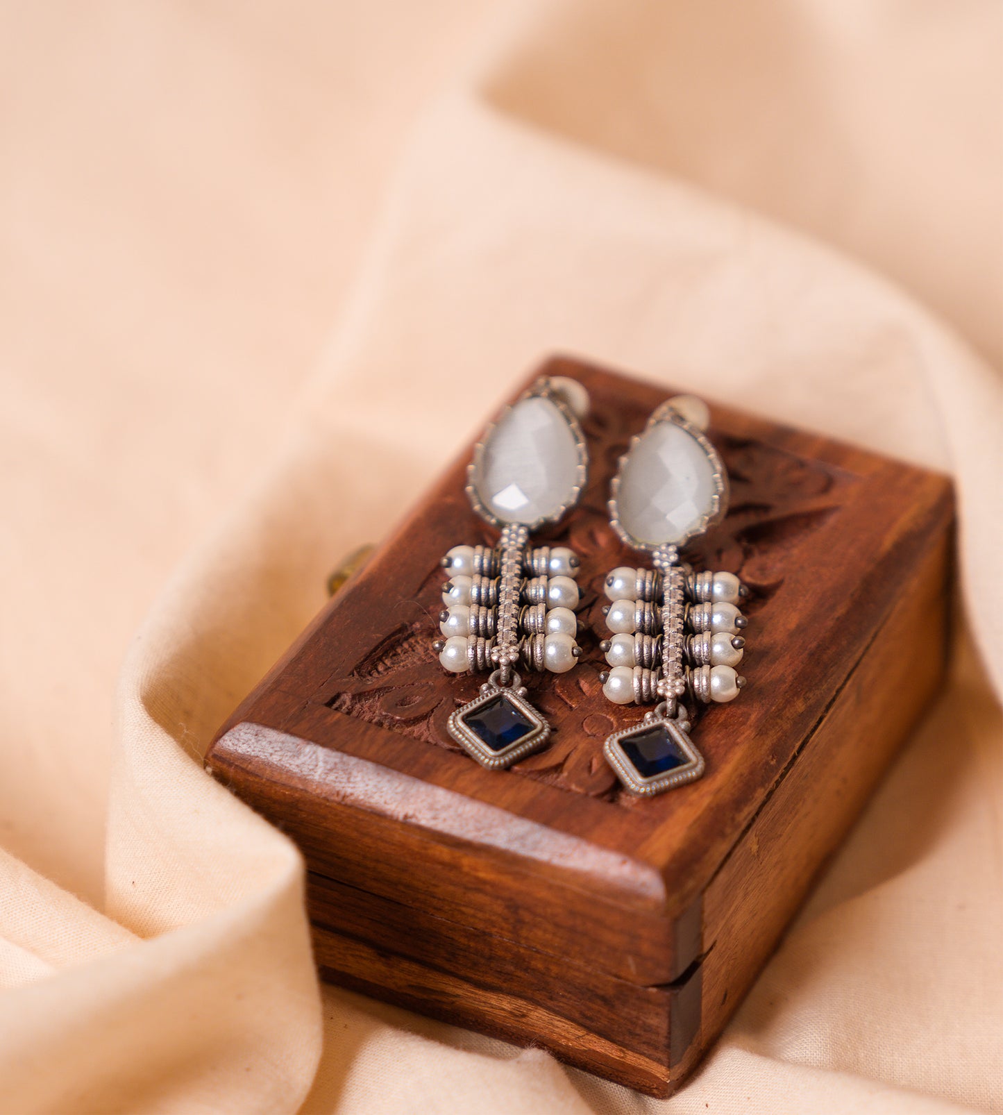 White Pearl Earrings