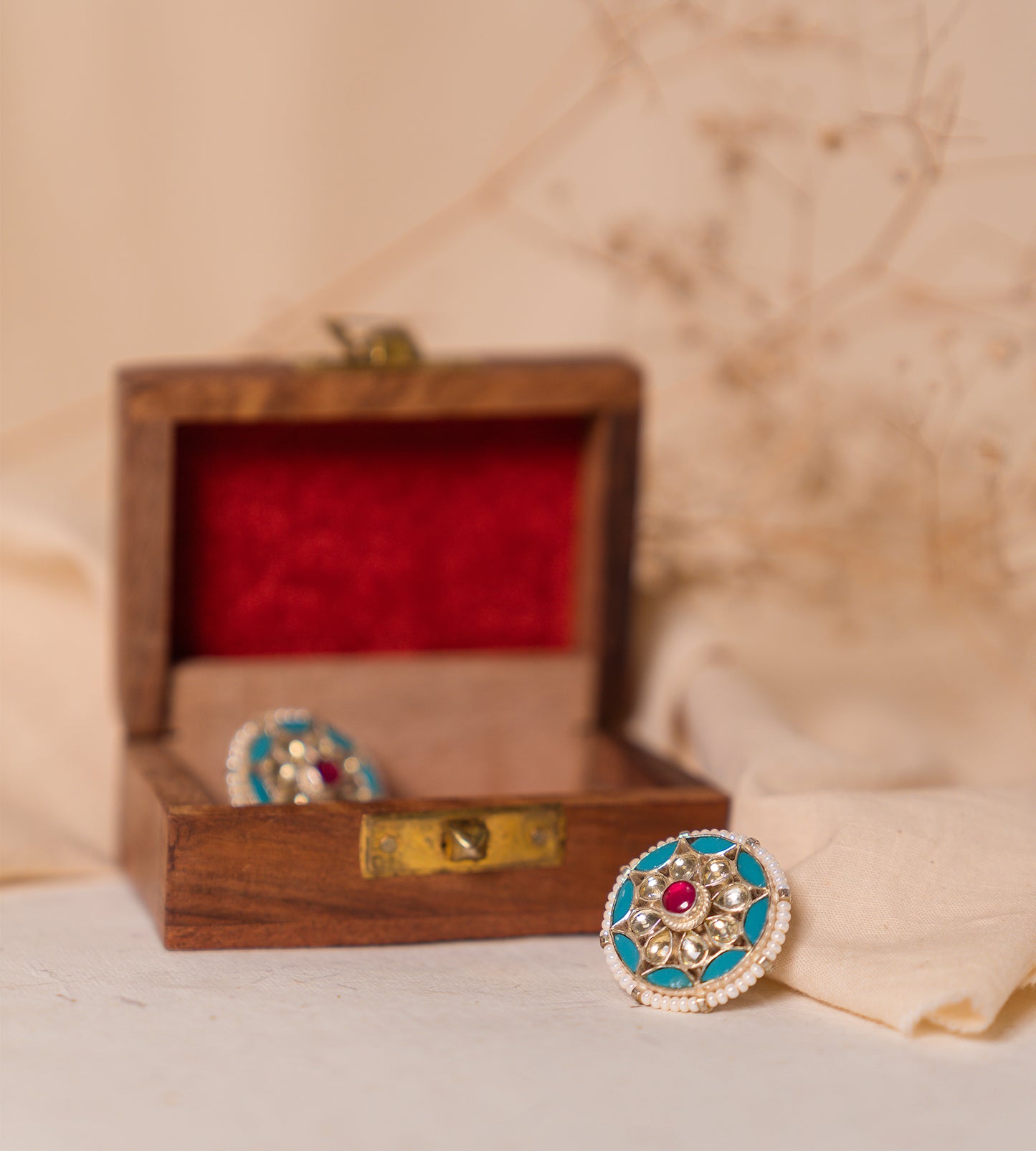 Turquoise Jadau Studs