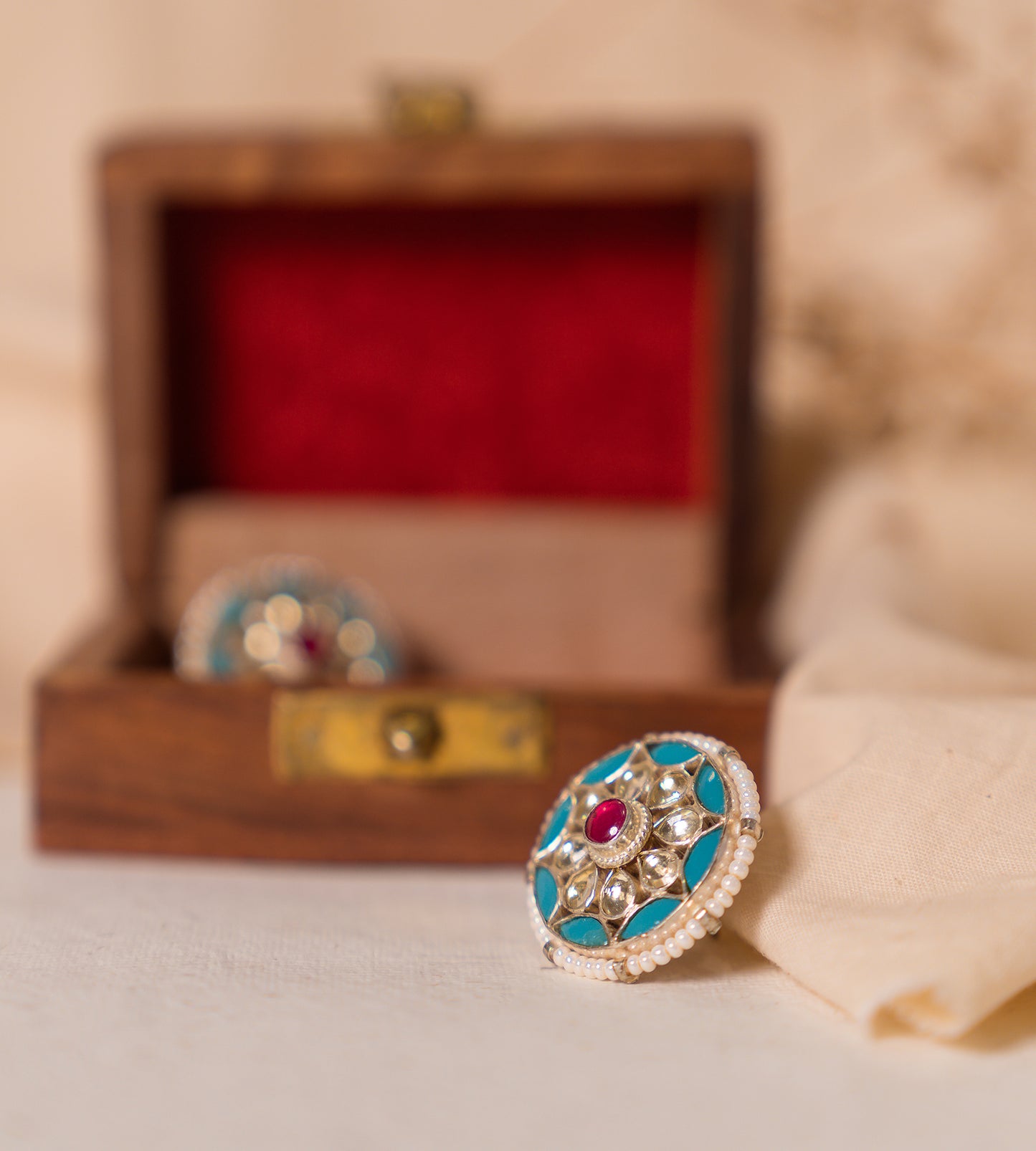 Turquoise Jadau Studs