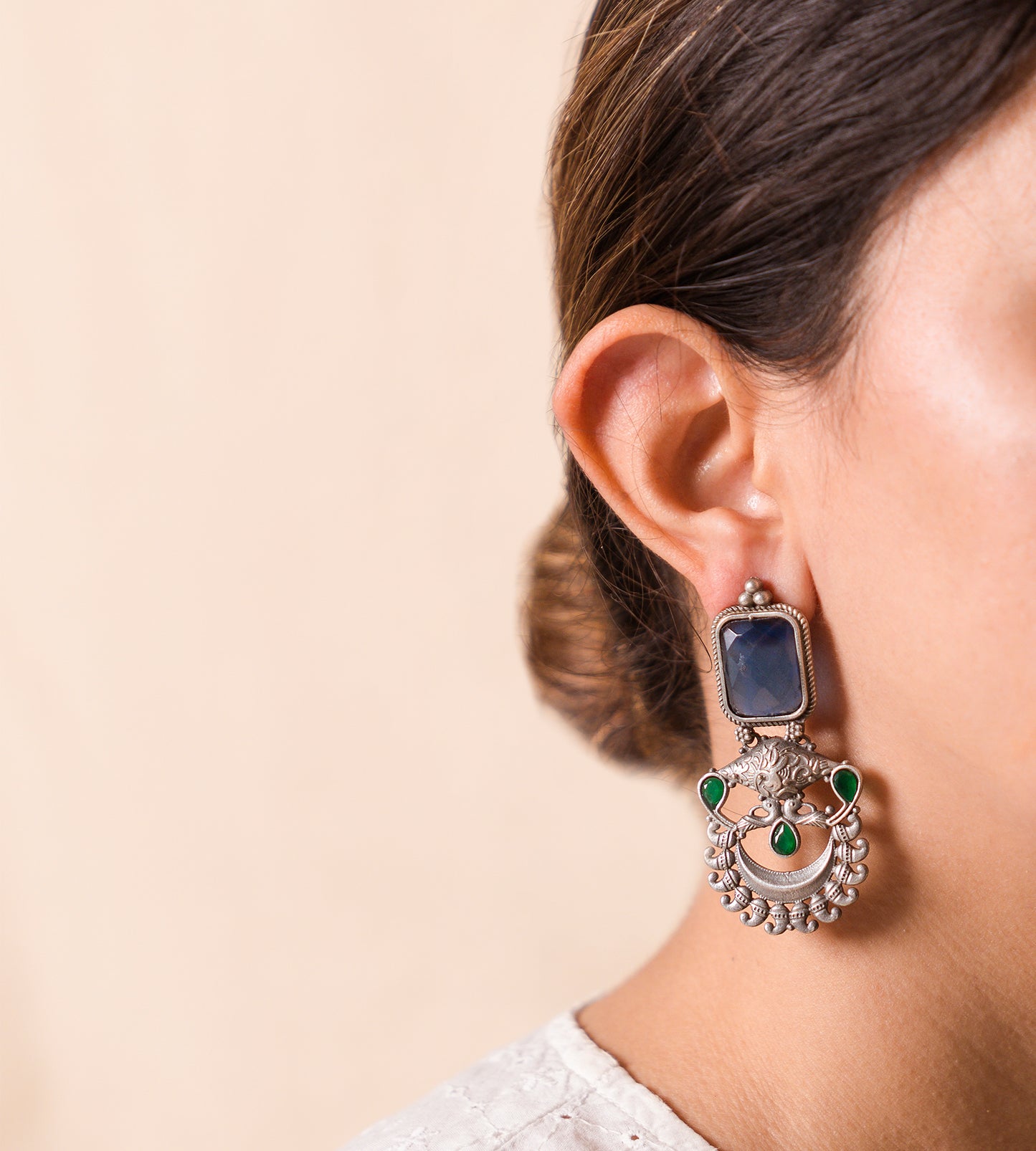 Purple Embossed Earrings
