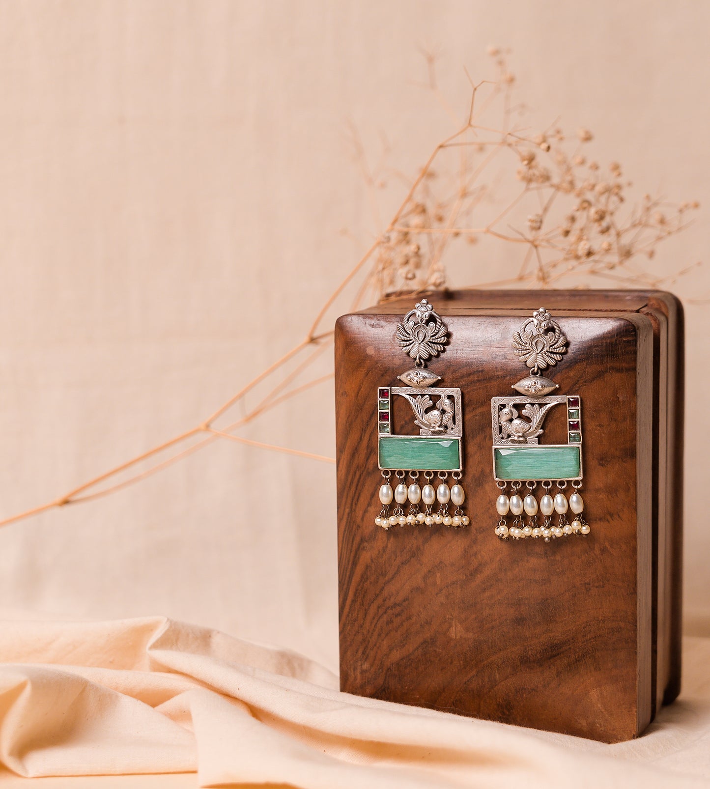 Parrot Motif Turquoise Earrings