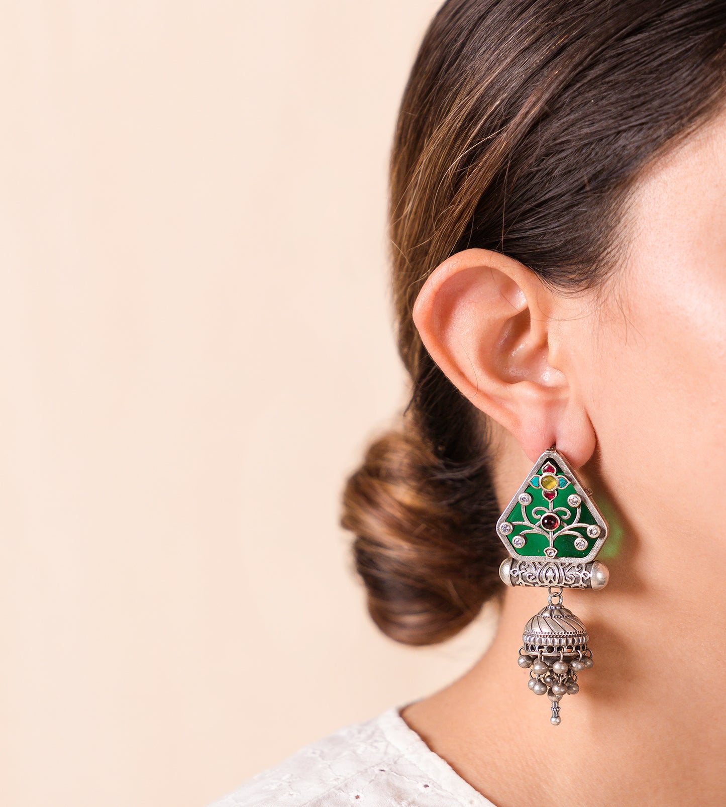 Emerald Studded Earrings