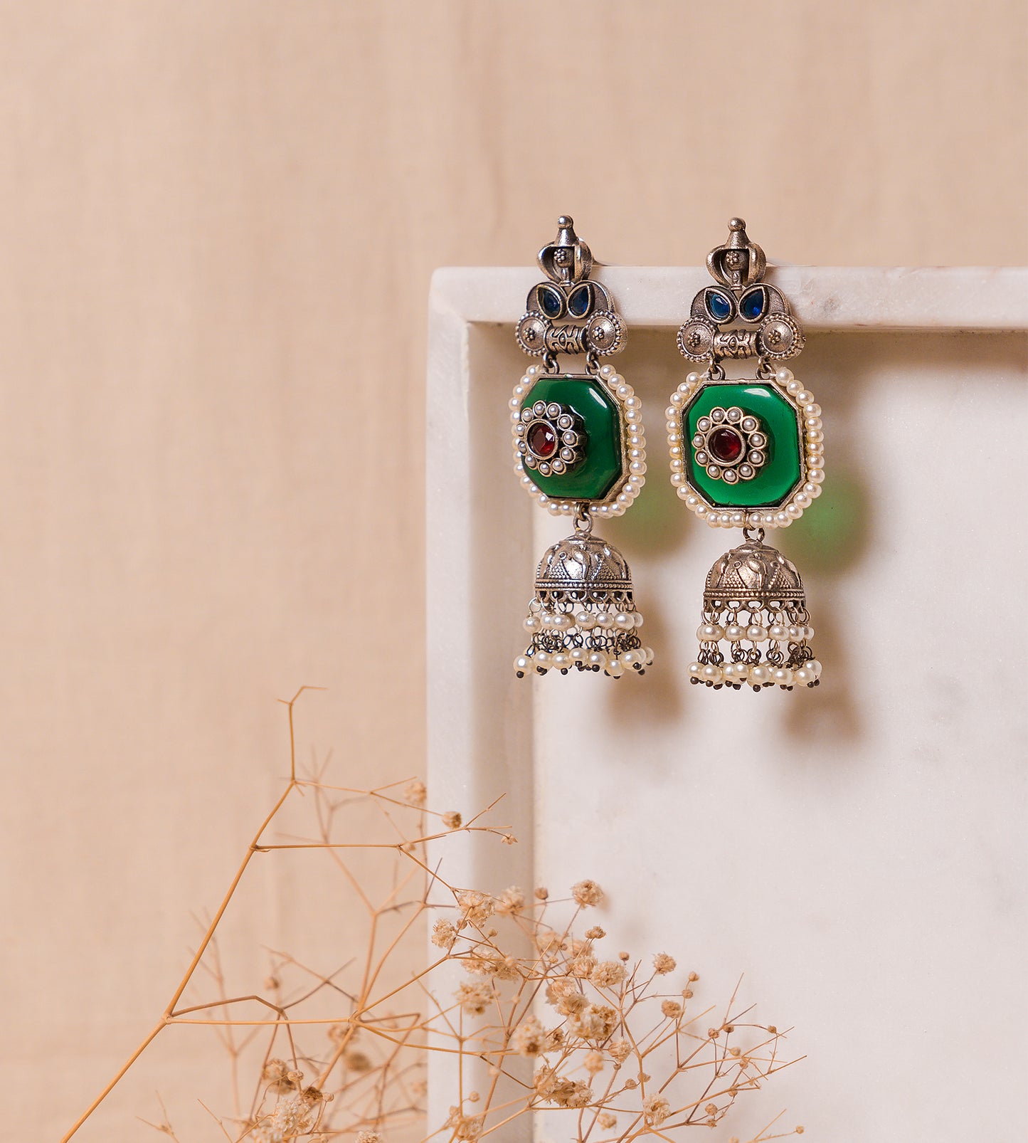 Stone Motif Earrings