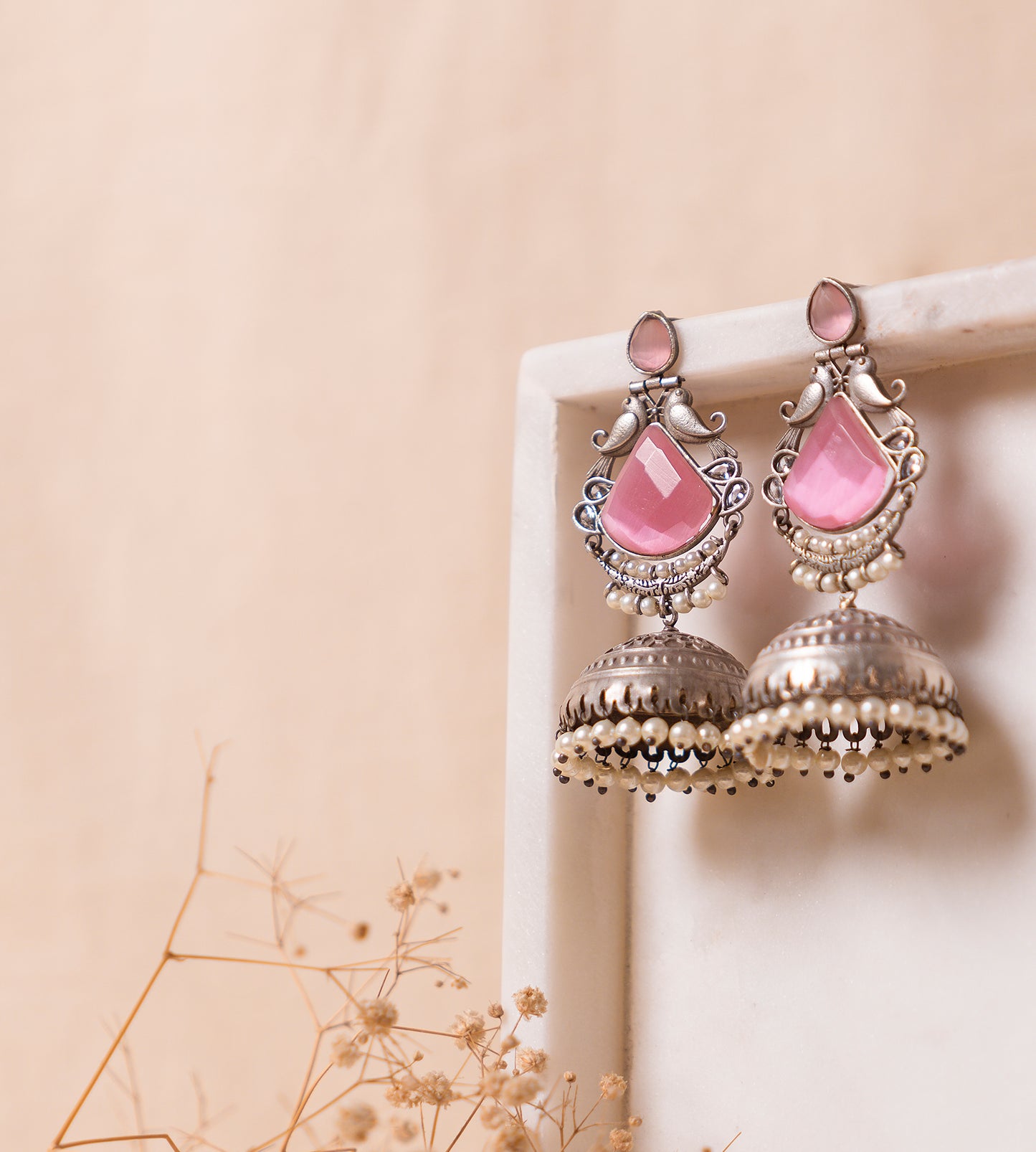 Pink Hexa Earrings
