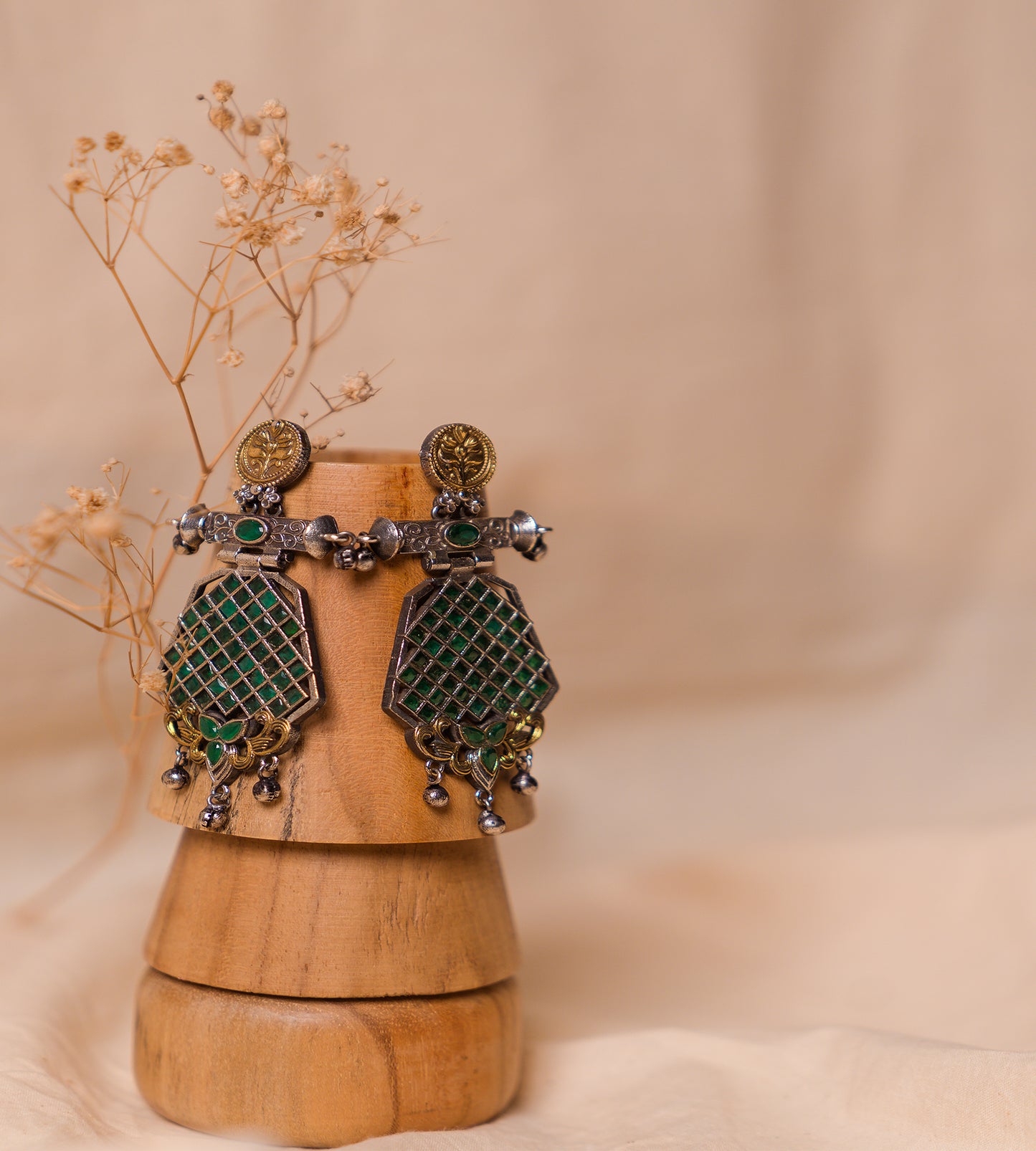 Green Crystal Earrings
