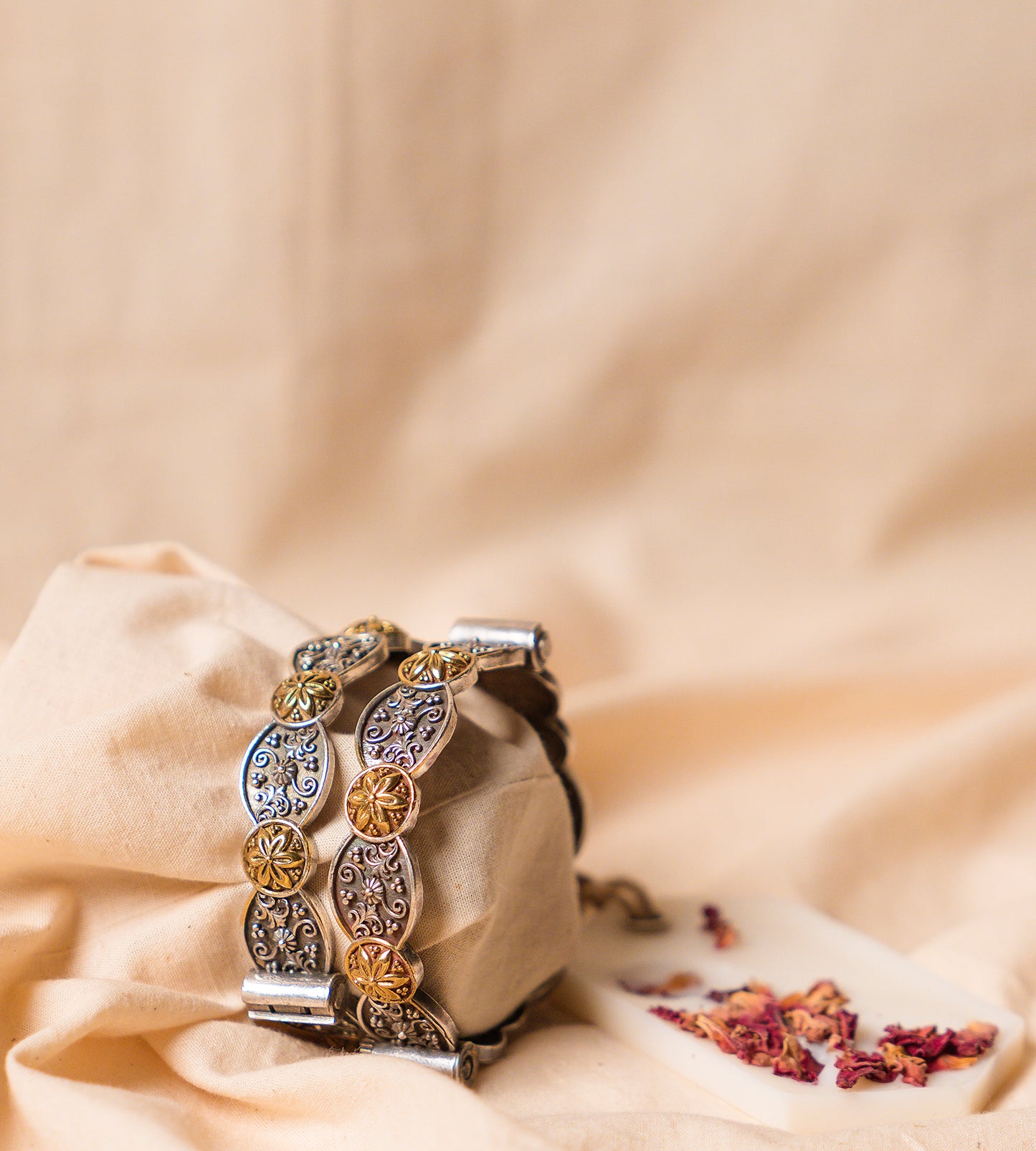 Flower Engraved Bangle