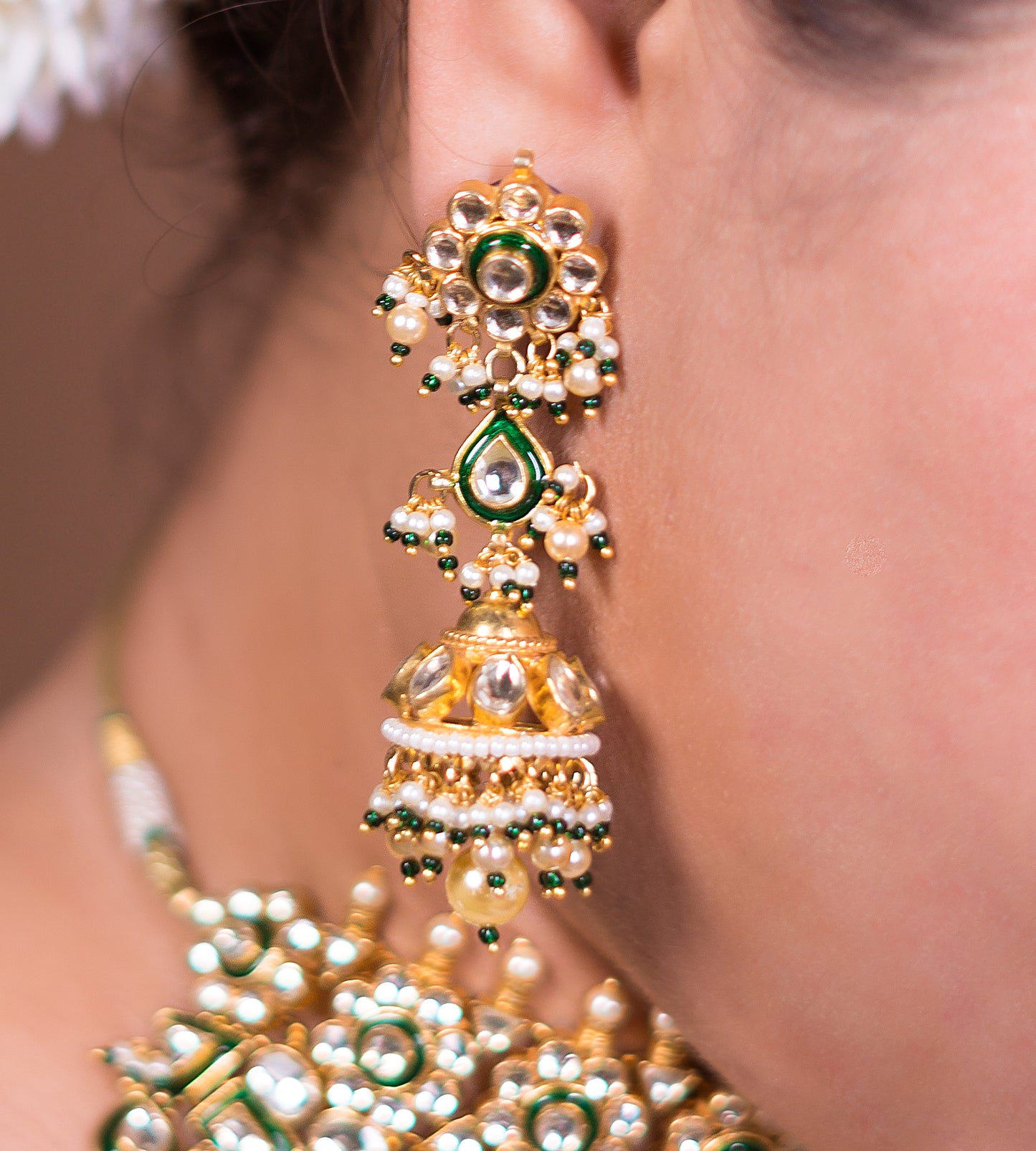 Meenakari Emerald Choker Set