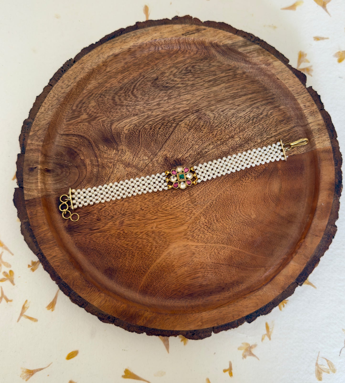 Garnet Flower Bracelet