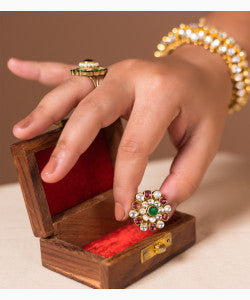Garnett Flower Ring