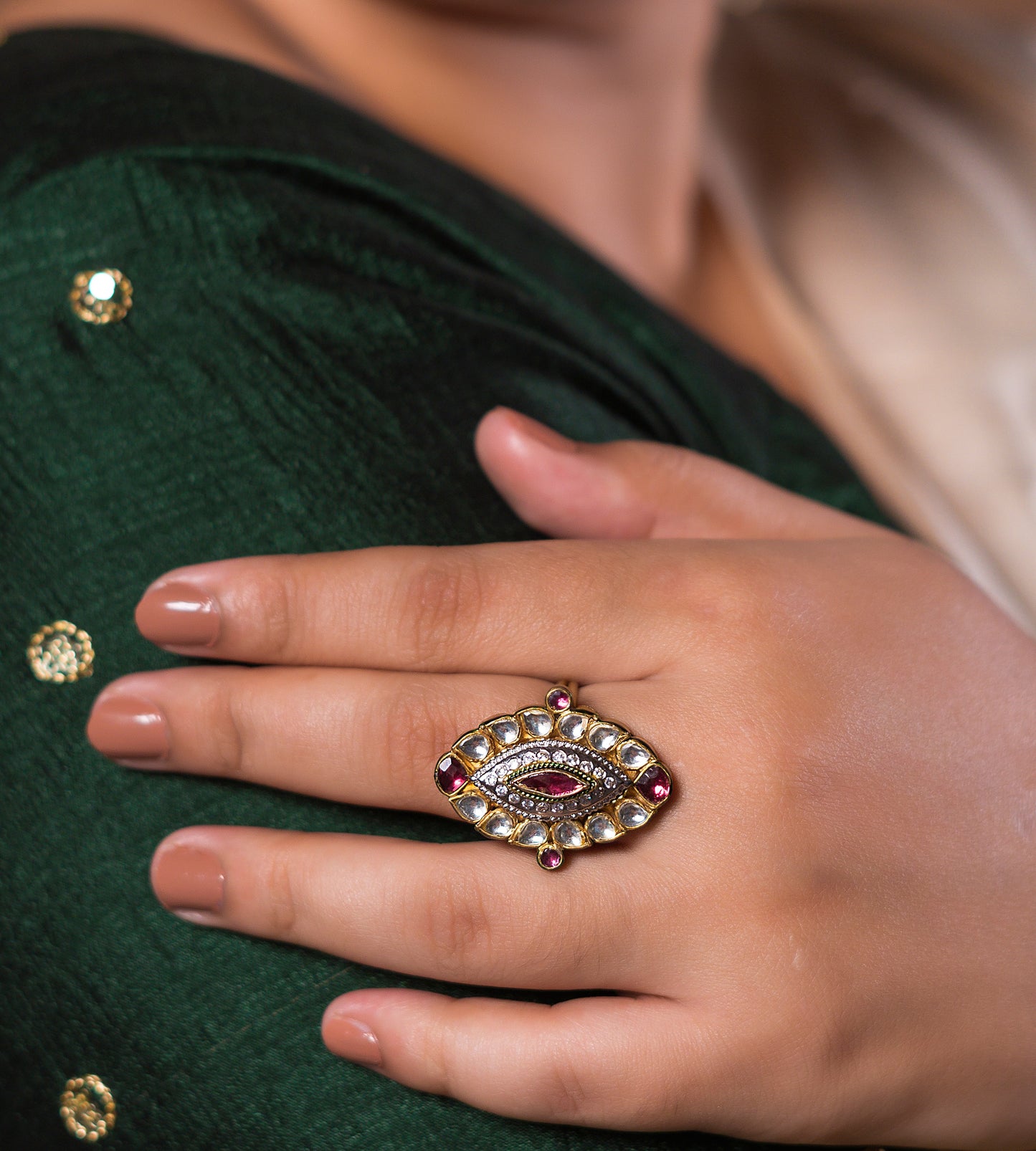 Pink Leaf Ring