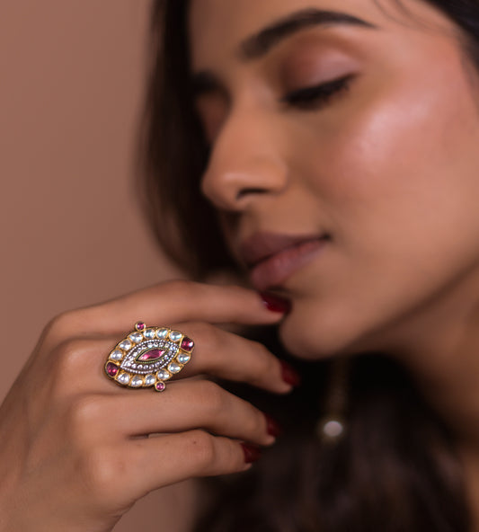 Pink Leaf Ring